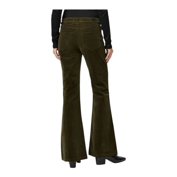 PAIGE Genevieve Flare corduroy pants olive green size 33 - Picture 9 of 9